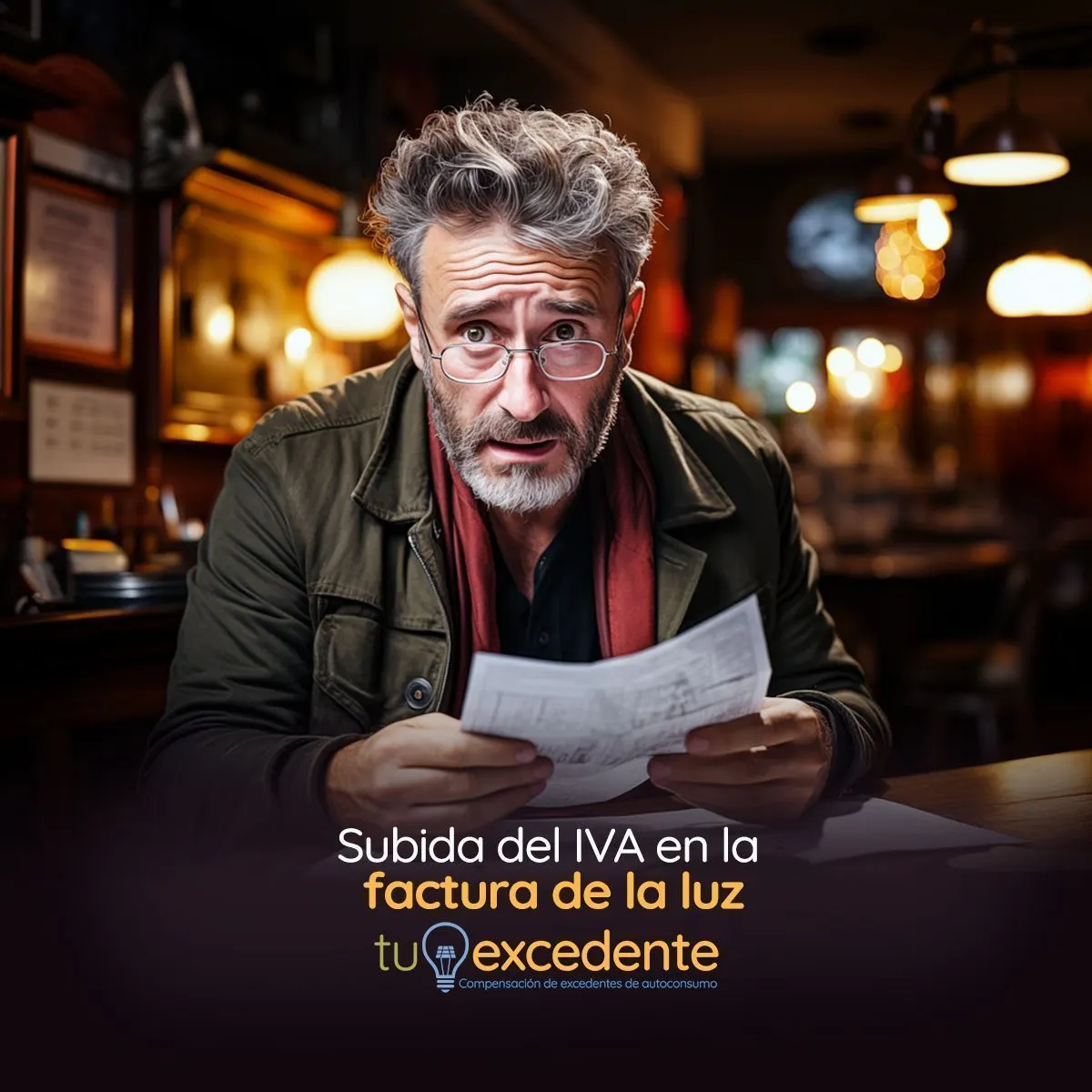 Factura de la luz de 2024 con el IVA del 10 % destacado