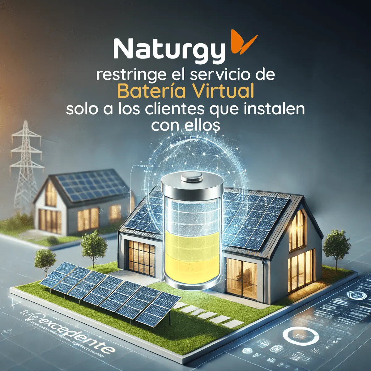 Imagen sobre la batería virtual de Naturgy y su restricción a instalaciones de Naturgy Solar