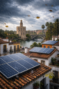 Tu instalación solar bajo tormenta: por qué el mal tiempo no es el enemigo que creías